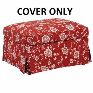IKEA UPPLAND Cover Ottoman with Storage Virestad Red White Slipcovers